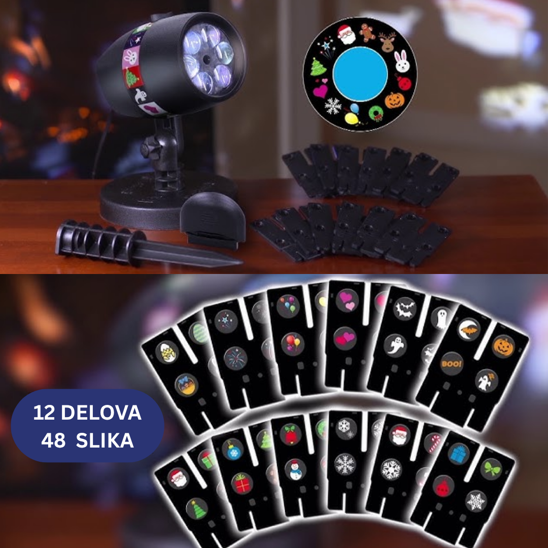 12 u 1 - LED svetleći praznični projektor